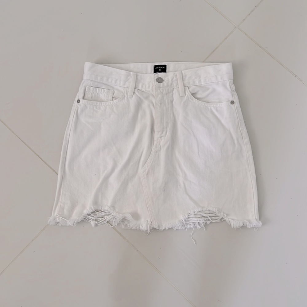 Just black white denim skirt